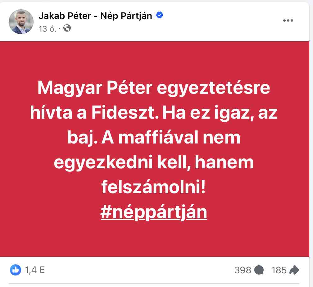 Jakab Péter és Magyar Péter csörtéje.