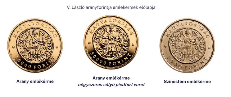 Az V. László emlékérmék hátoldala / Fotó: Magyar Nemzeti Bank