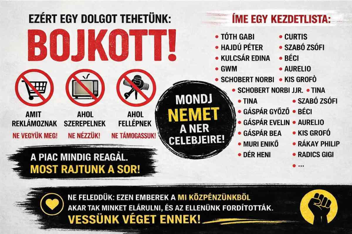 Bojkott parancsot adtak ki a NER-celebekre.